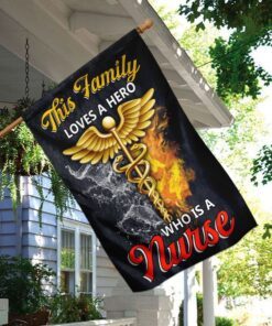 this family loves a hero who is a nurse flag 5979