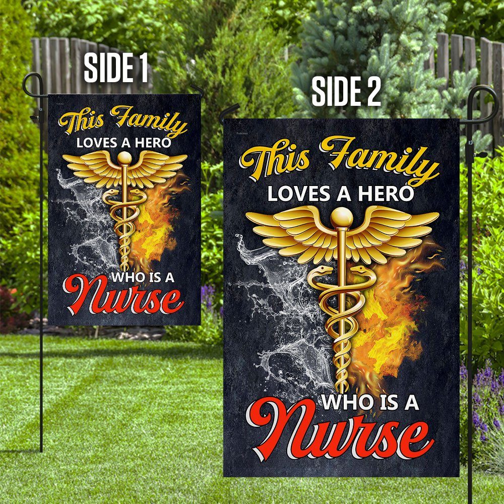 This Family Loves A Hero Who Is A Nurse Flag - Image 10