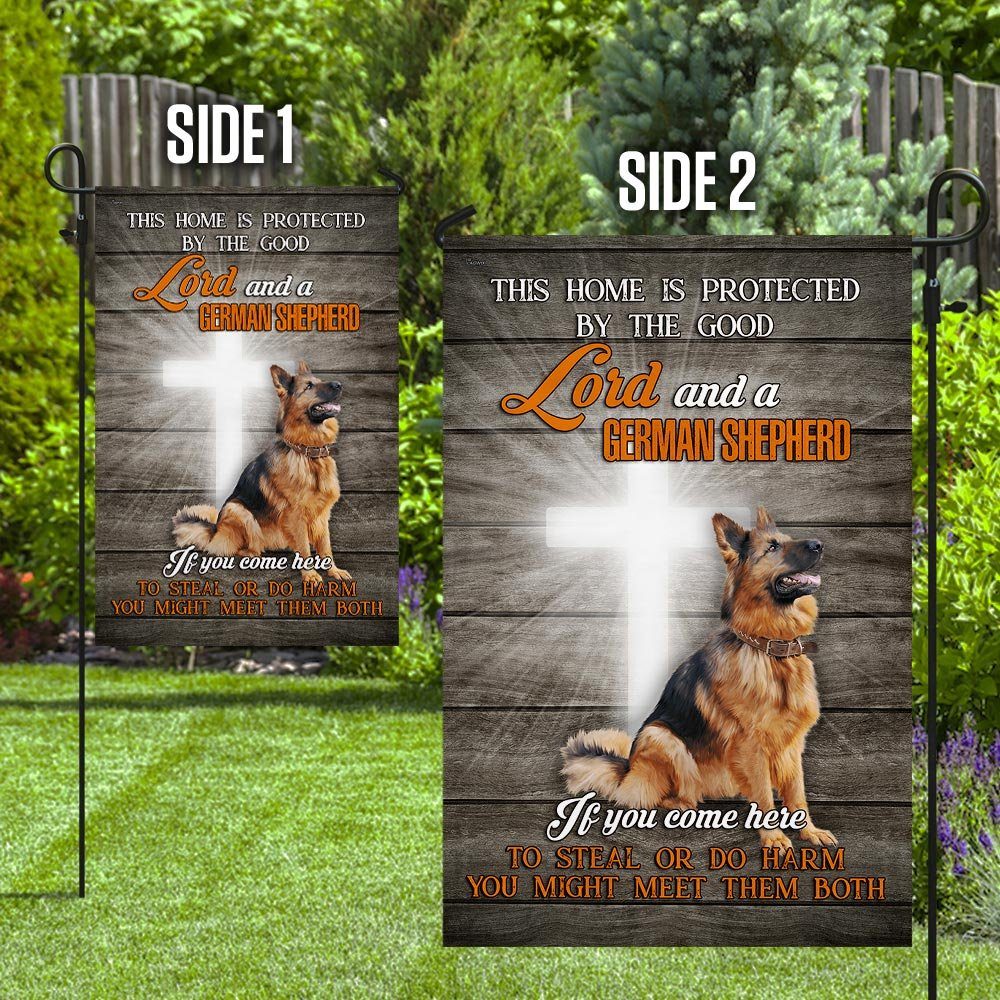 This Home Is Protected By The Good Lord And A German Shepherd Flag - Image 8