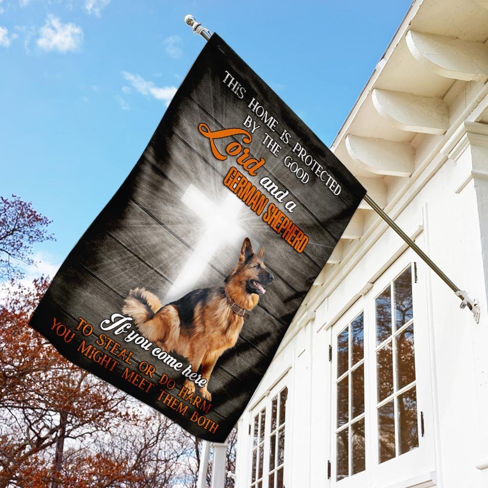This Home Is Protected By The Good Lord And A German Shepherd Flag - Image 3
