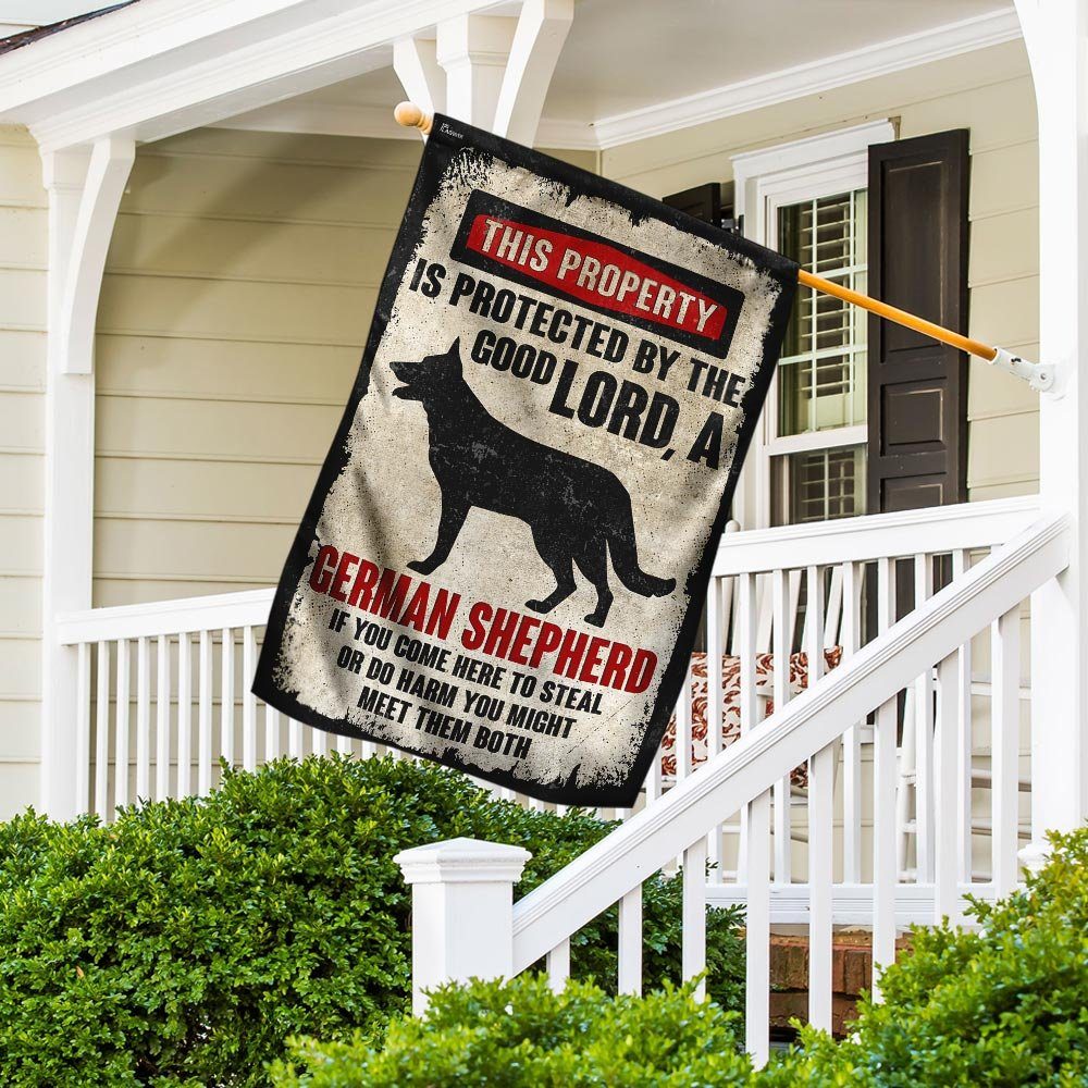 This Property Is Protected By The Good Lord And A German Shepherd Flag - Image 5
