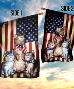 three cats american flag 1845