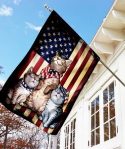 three cats american flag 5852