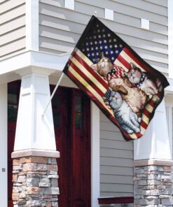 three cats american flag 7442