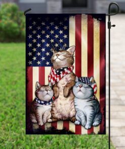 Three Cats American Flag
