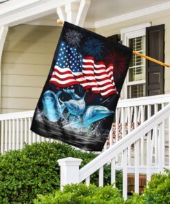 three dolphins happy independence day flag 3175