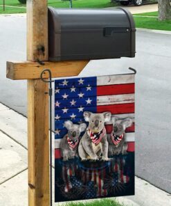three koalas american flag 2585