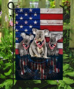 three koalas american flag 8273