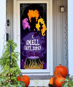 three witches halloween i smell children door cover mln541d 4584