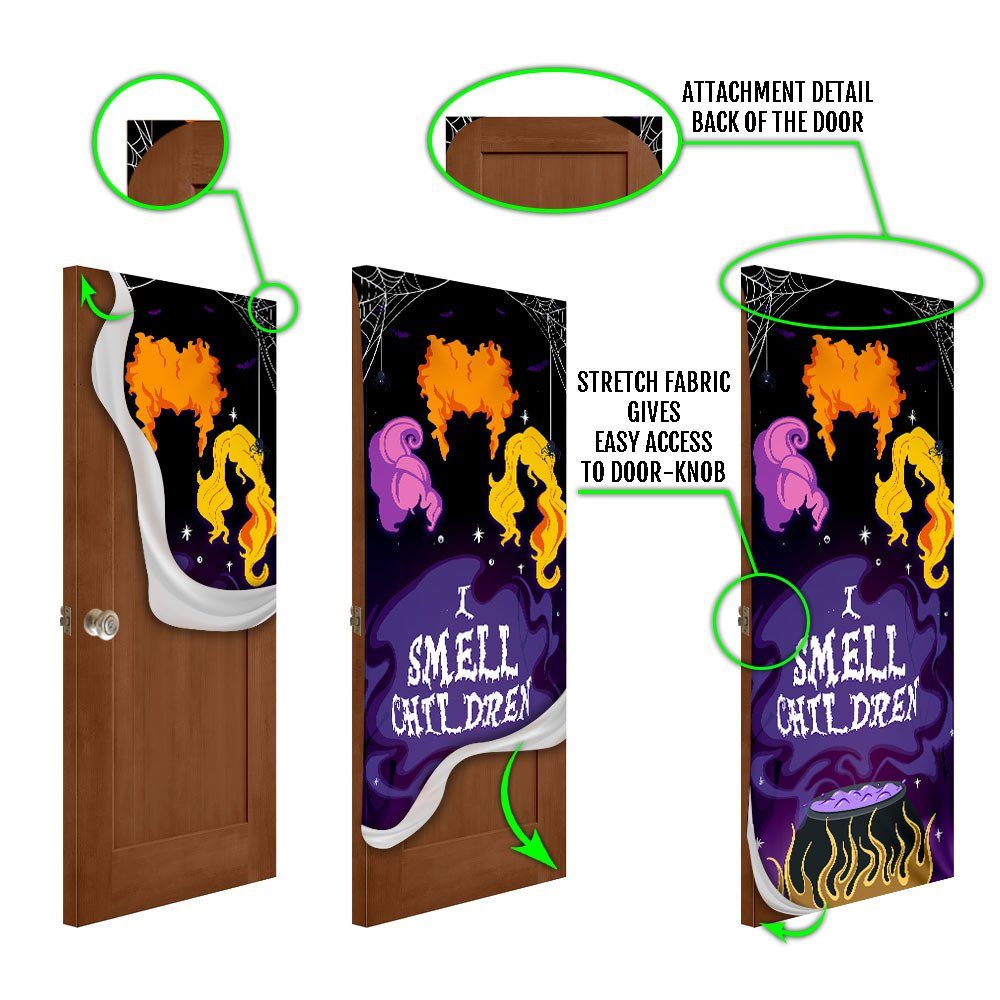 Three Witches Halloween I Smell Children Door Cover MLN541D - Image 7
