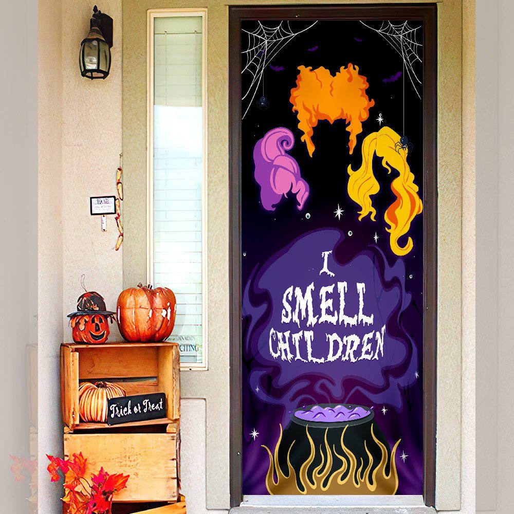 Three Witches Halloween I Smell Children Door Cover MLN541D - Image 3