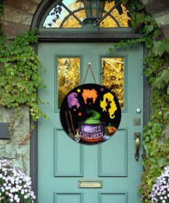 three witches l smell children halloween round wooden sign mln551wd 1023