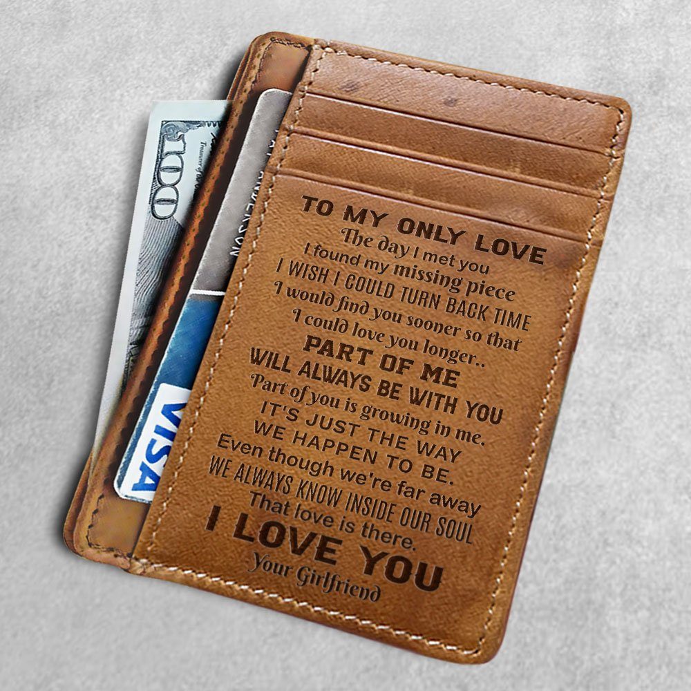To My Boyfriend, My Only Love Card Wallet, The Perfect Mens Gift, Gift For Boyfriend, Husband, Christmas Gift, Card Wallet, Leather Wallet for Men Husband Boyfriend, Card Wallet LNT721v1CW - Image 3