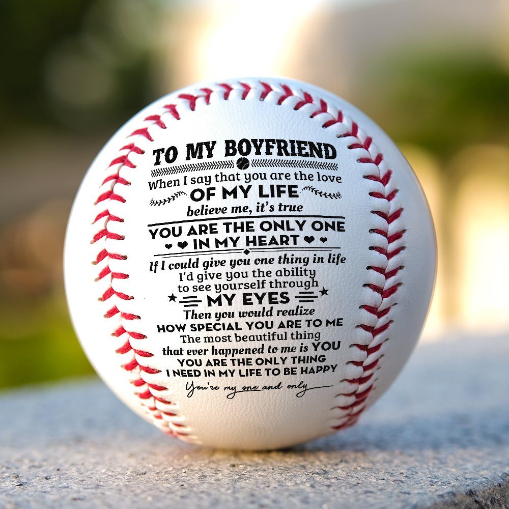 To My Boyfriend Baseball Ball, Baseball Ball Gift For Boyfriend, Boyfriend Gift, Gift To My Boyfriend For Christmas Valentine Birthday MLN717BB