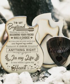 To My Boyfriend Wooden Guitar Pick Box, Gift For Him, Gift From Girlfriend To Boyfriend, Christmas Gift For Him, Birthday Gift For Men TQN672PB