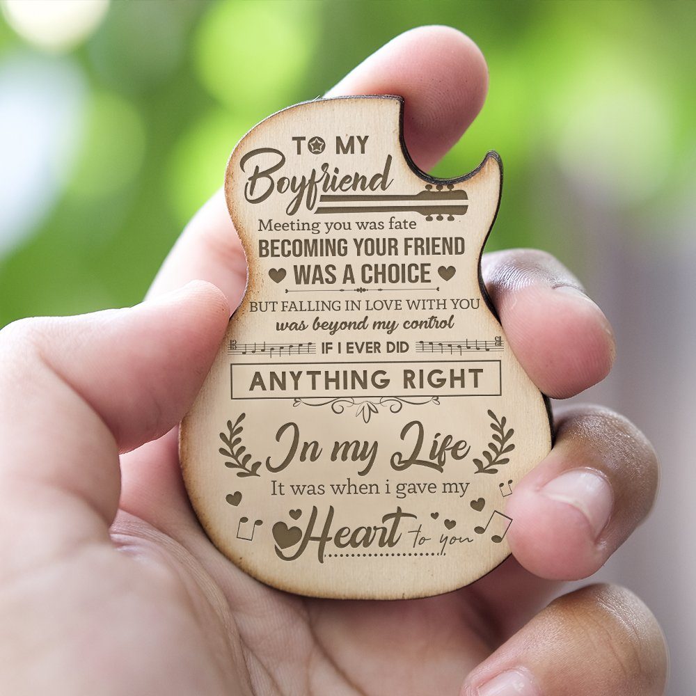 To My Boyfriend Wooden Guitar Pick Box, Gift For Him, Gift From Girlfriend To Boyfriend, Christmas Gift For Him, Birthday Gift For Men TQN672PB - Image 3