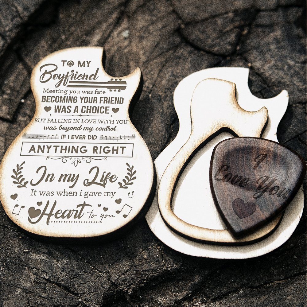 To My Boyfriend Wooden Guitar Pick Box, Gift For Him, Gift From Girlfriend To Boyfriend, Christmas Gift For Him, Birthday Gift For Men TQN672PB - Image 2