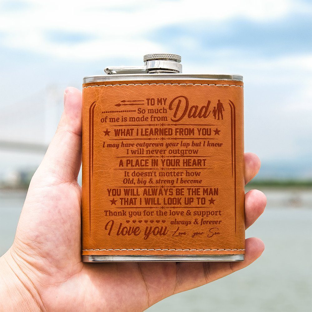 To My Dad Stainless Steel Flask, From Son To Dad Flask Gift, Dad Flask, Dad Christmas Gift, Father's Day Gifts MLN719SF