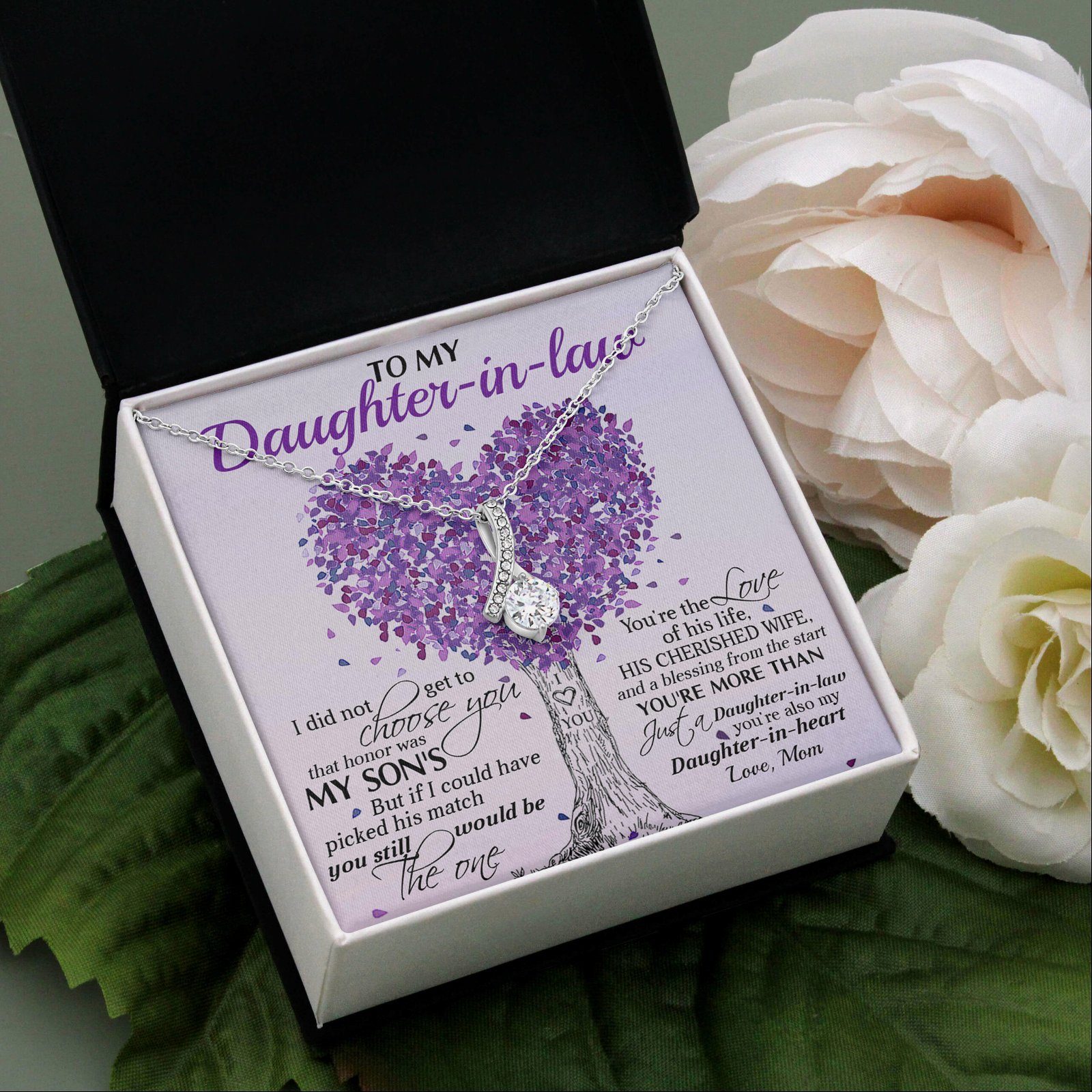 To My Daughter-In-Law Necklace From Mother-In-Law, Gift For Daughter In Law, Wedding Gift, Bride Gift from Mother In Law Gift, Daughter In Law Necklace TPT428NL - Flagwix - Image 4