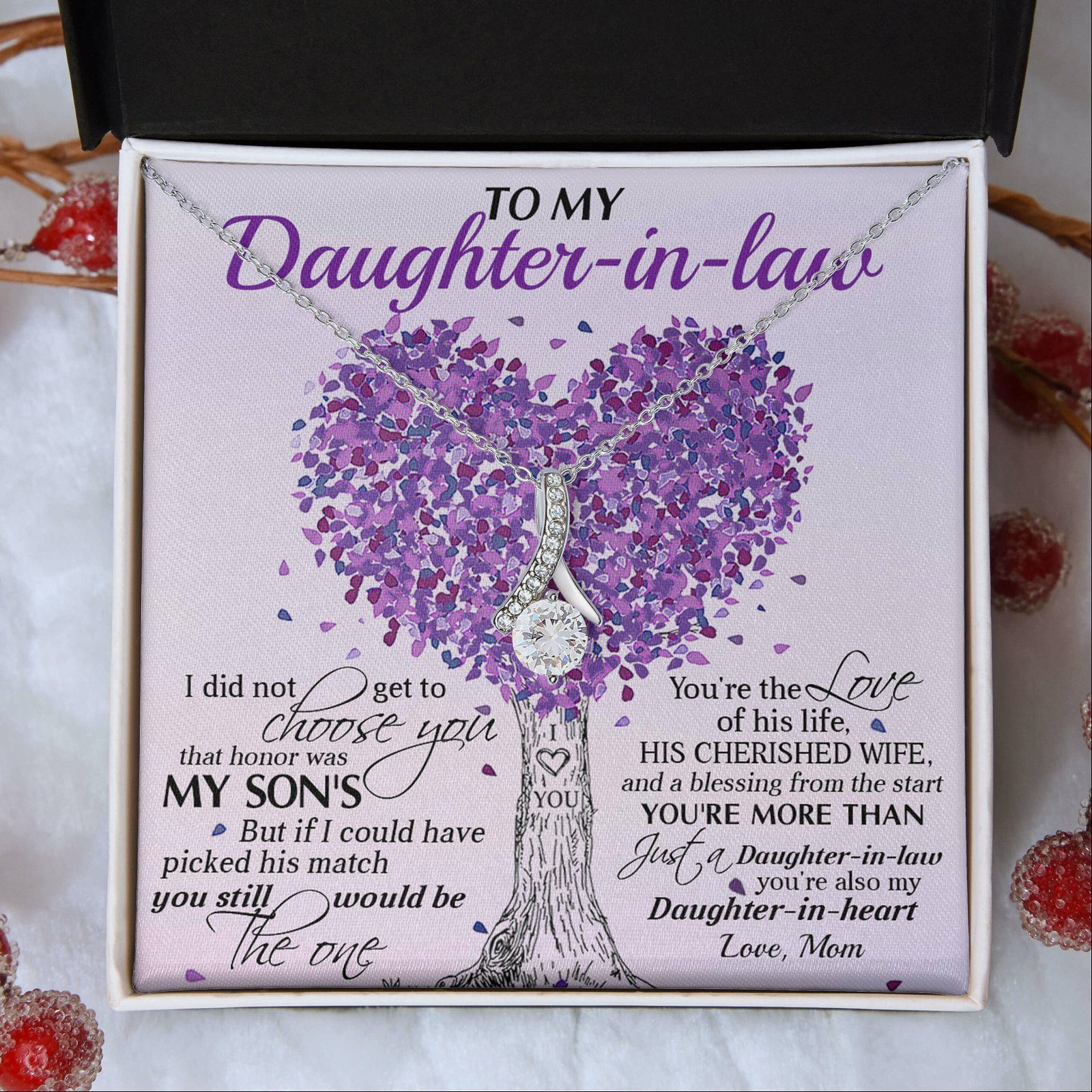 To My Daughter-In-Law Necklace From Mother-In-Law, Gift For Daughter In Law, Wedding Gift, Bride Gift from Mother In Law Gift, Daughter In Law Necklace TPT428NL - Flagwix