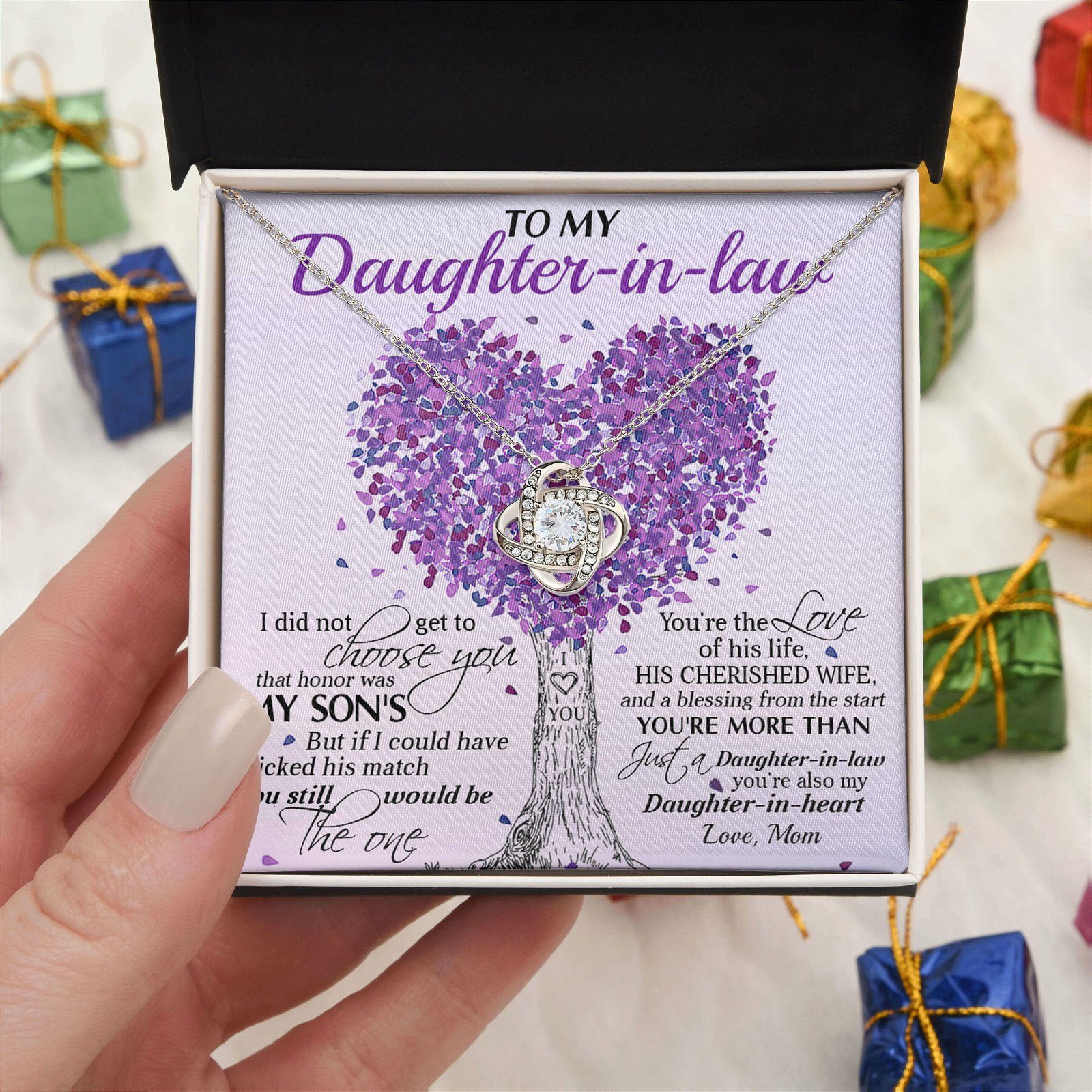 To My Daughter-In-Law Necklace From Mother-In-Law, Gift For Daughter In Law, Wedding Gift, Bride Gift from Mother In Law Gift, Daughter In Law Necklace TPT428NL - Flagwix - Image 3