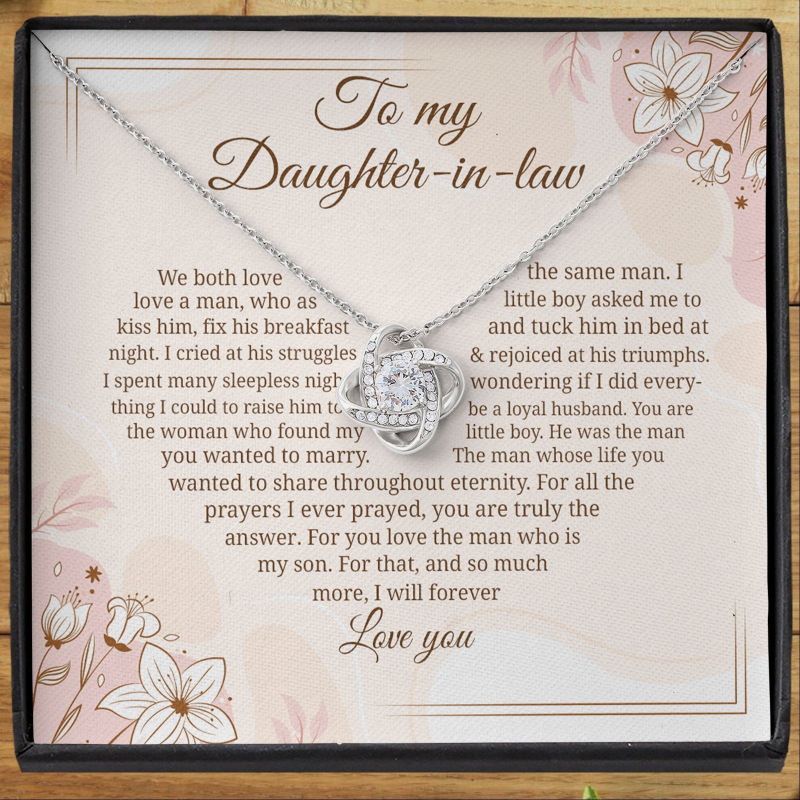 To My Daughter In Law Necklace, Gift For Daughter-In-Law, Mother's Day Necklace For Daughter In Law, Gift For Daughter-In-Law TQN649NL