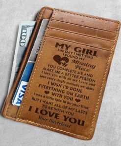 to my girlfriend, gift for wife girlfriend, perfect for christmas anniversary birthday valentines graduation wedding, card wallet bnn641cw 4904