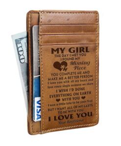 to my girlfriend, gift for wife girlfriend, perfect for christmas anniversary birthday valentines graduation wedding, card wallet bnn641cw 7333