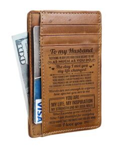 to my husband, front pocket wallets for men, card wallet for husband, boyfriend, birthday, valentines, christmas gifts, leather wallet for men, card wallet bnn645cw 6797