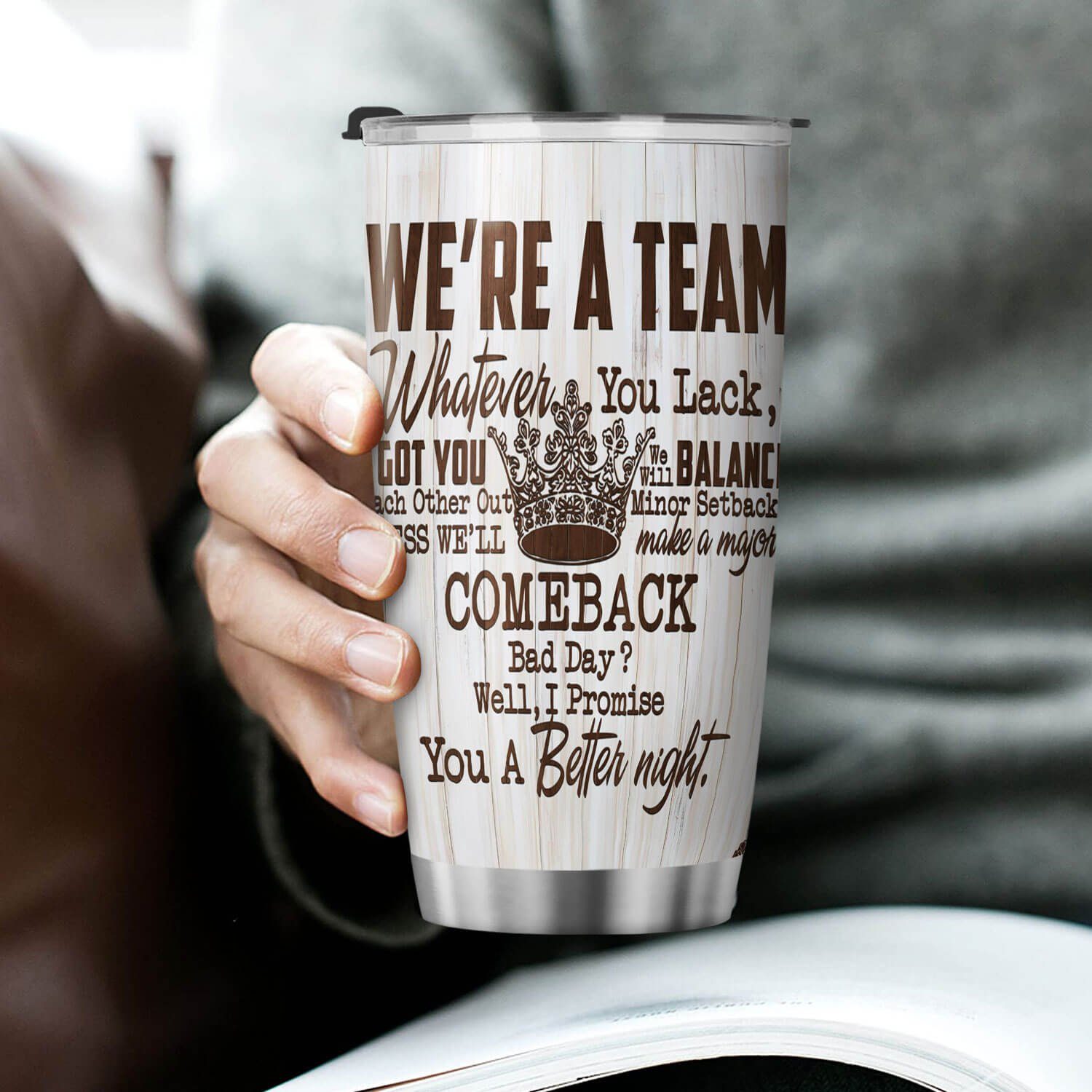 To My Love. We Are A Team. King And Queen For Love Tumbler 20oz TPT260TUv1 - Image 3