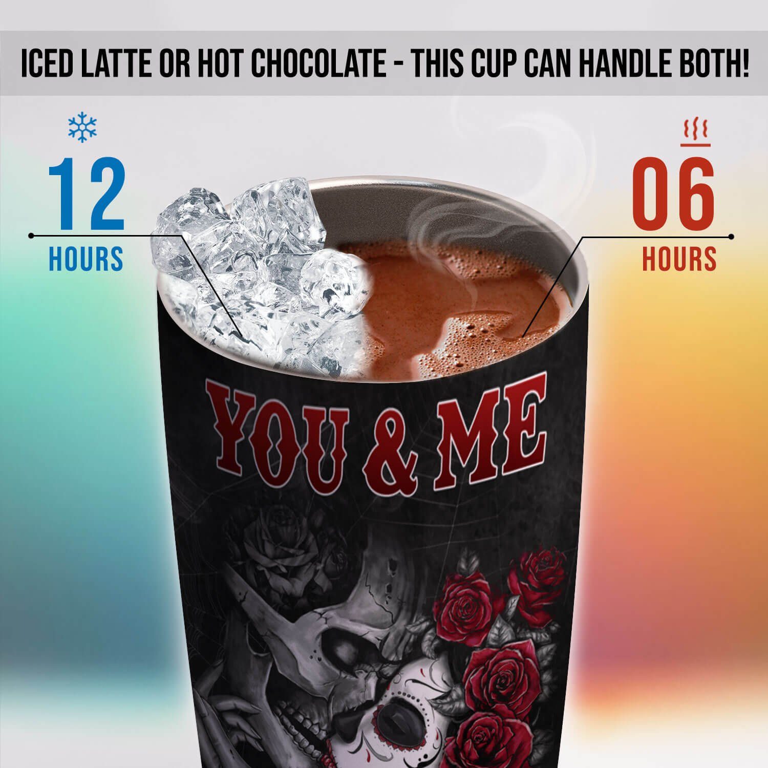 To My Love. You And Me We Got This. Skull Couple Tumbler 20oz TPT274TU - Image 6