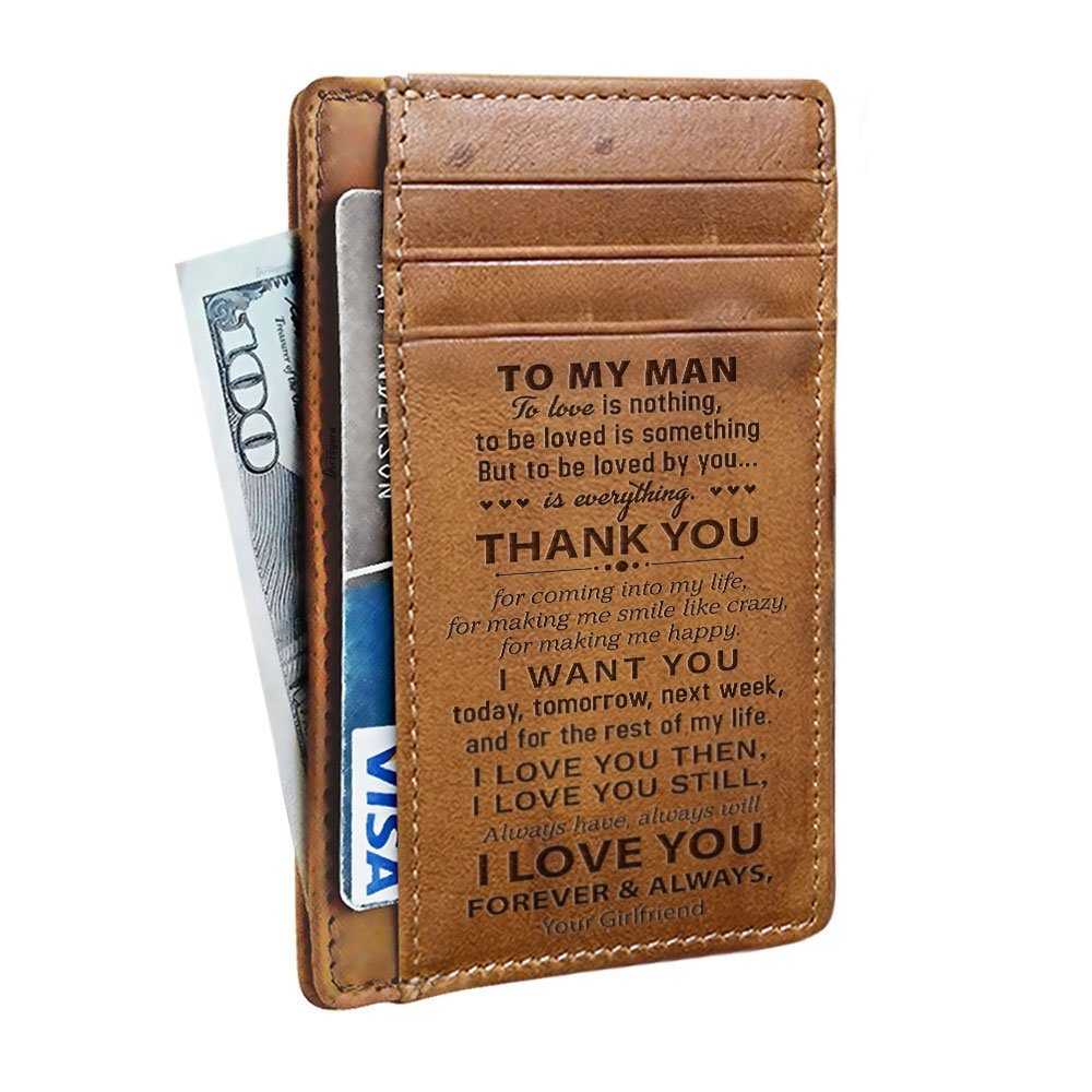 To My Man, Love From Your Girlfriend Card Wallet, The Perfect Mens Gift, Gift For Boyfriend, Husband, Christmas Gift, Card Wallet, Leather Wallet for Men Husband Boyfriend, Card Wallet LNT724CW - Image 2