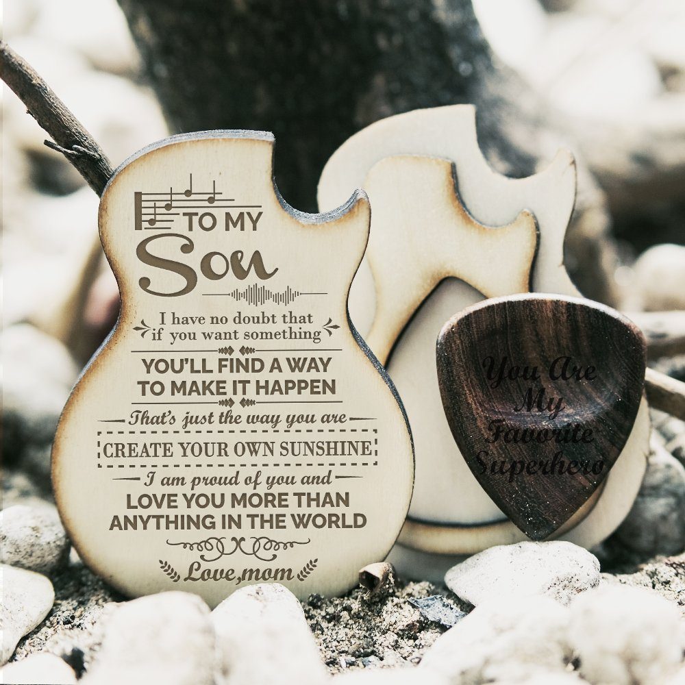 To My Son From Mom Guitar Pick Box, Gift For Son, Son Gifts, Birthday Gift For Son, Christmas Gift For Son, Music Gifts TQN670PB