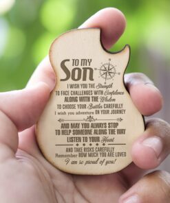 to my son wooden pick box, guitar pick box for son, guitar pick gift from mom to son, dad mom gifts to son, christmas birthday gifts mln711pb 2621