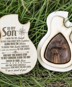 to my son wooden pick box, guitar pick box for son, guitar pick gift from mom to son, dad mom gifts to son, christmas birthday gifts mln711pb 8953