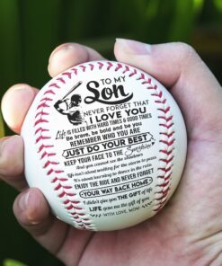 to my son – you will always be my little boy baseball ball, love from mother to son, birthday gift for my son lnt725bb 3490