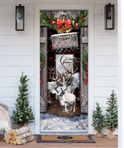 Today I Choose Joy Reindeer Farmhouse Door Cover