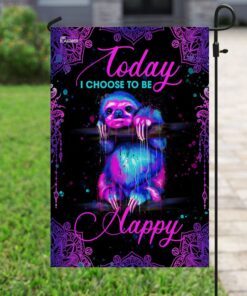today i choose to be happy sloth mandala flag 1110