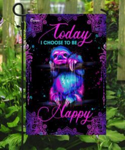 today i choose to be happy sloth mandala flag 2875