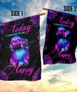 today i choose to be happy sloth mandala flag 6730