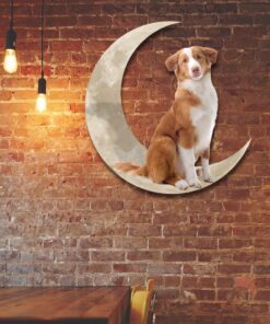 Toller Dog And Moon Hanging Metal Sign QNK879MSv42