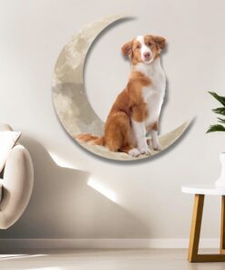 toller dog and moon hanging metal sign qnk879msv42 8113
