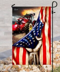 tractor farmer american flag 1009