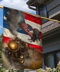 Train Railroad American Flag LHA2114F