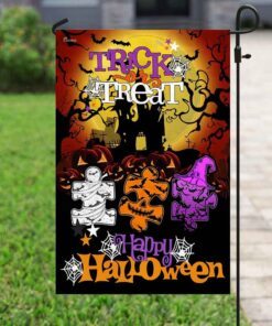 trick or treat halloween autism flag 6869
