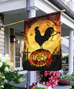 Trick Or Treat Rooster Flag