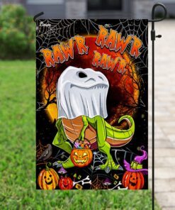 trick rawr treat halloween flag 2820