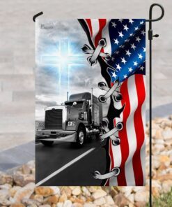 truck. trucker jesus take the wheel flag 6083
