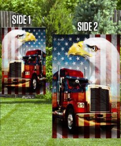 trucker made in usa. american flag 3227