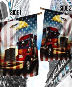 trucker made in usa. american flag 5695